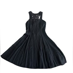 Vintage Jessica McClintock Gunne Sax Black Fit & Flare Dress 5/6 Lace Z7